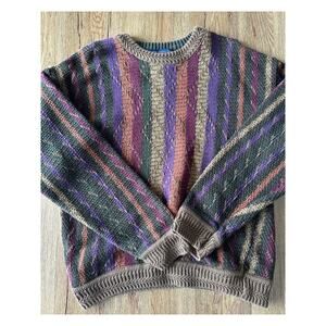 Ralph Lauren Chaps Vtg Cosby Chunky Knit Sweater Size Medium
